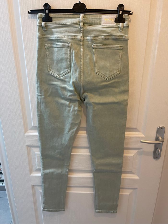 Jean vert clair See See T.38/40 taille haute et slim - photo numéro 3