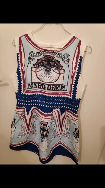 robe xl blanche et bleue patineuse xl neuf