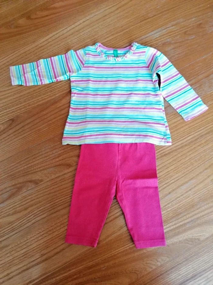 Tshirt Benetton et legging 6 mois