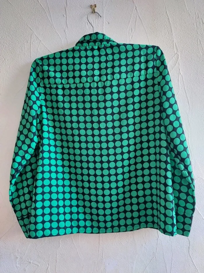 Chemisier à motif géométrique vert Taille M - photo numéro 5