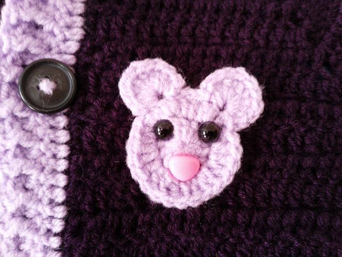 Blouson à Capuche fait main au crochet mixte taille 1 à 3 mois - photo numéro 2