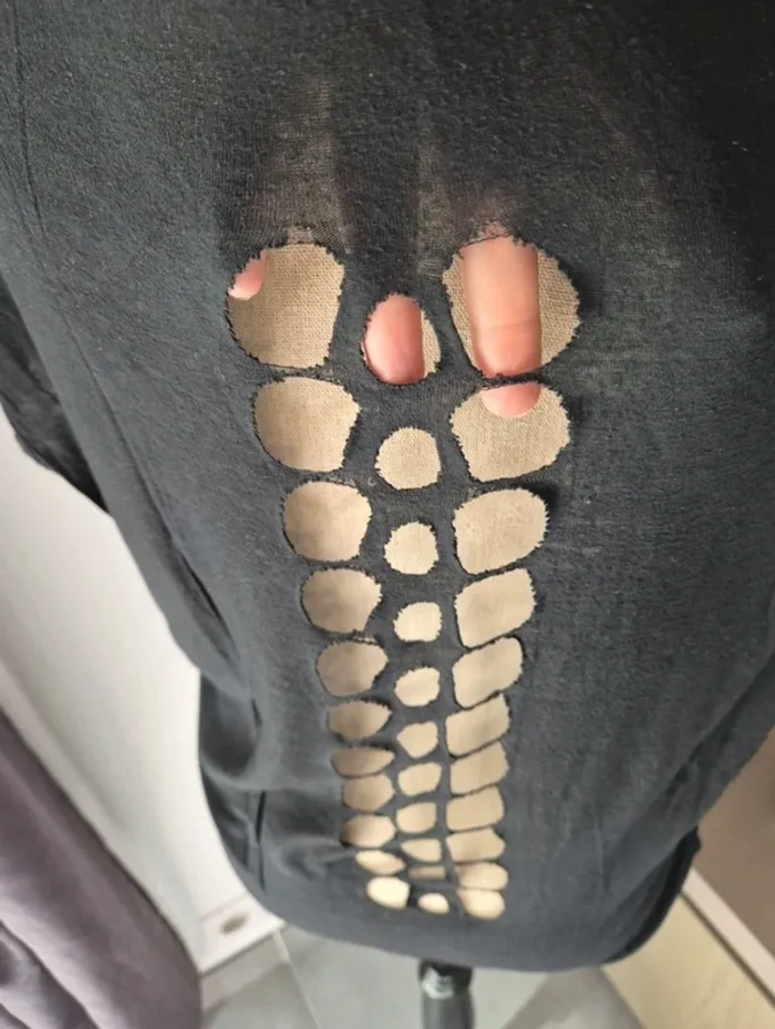T-shirt noir “nœud strass” dos ajouré | Taille unique - photo numéro 4