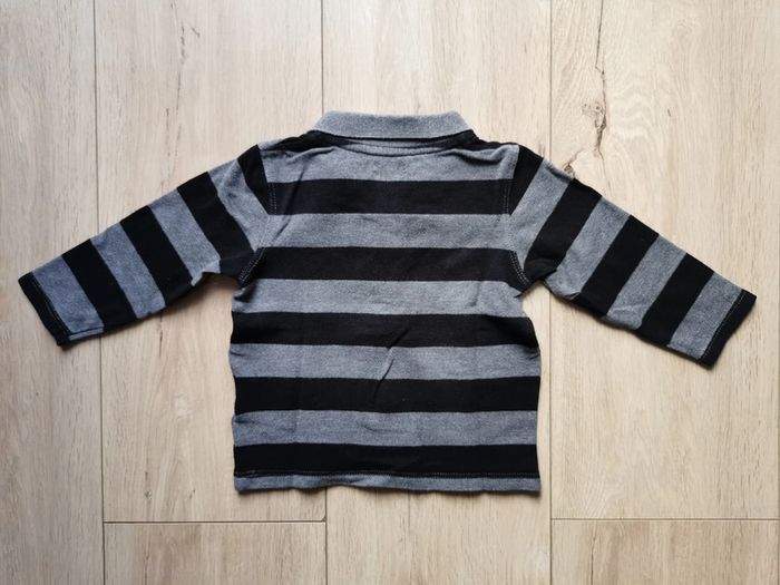 Polo rayé gris-noir Kiabi 12 mois - photo numéro 4