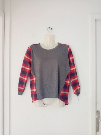 Pull effet chemise femme c