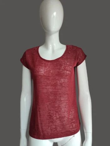 Haut transparent bordeaux