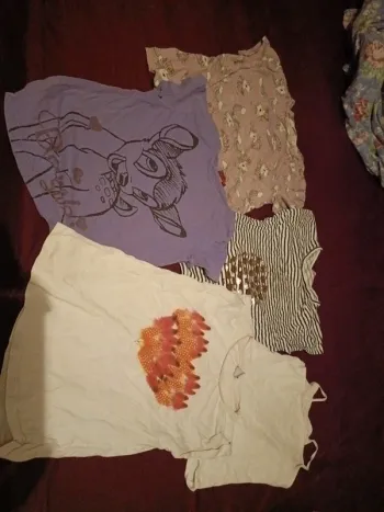 Lot de 5 tee shirts hauts 10 ans hm Disney orchestra gemo