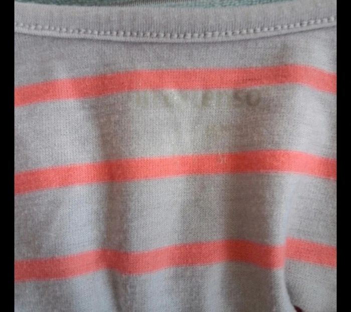 T-shirt rayé gris rouge in extenso L - photo numéro 4