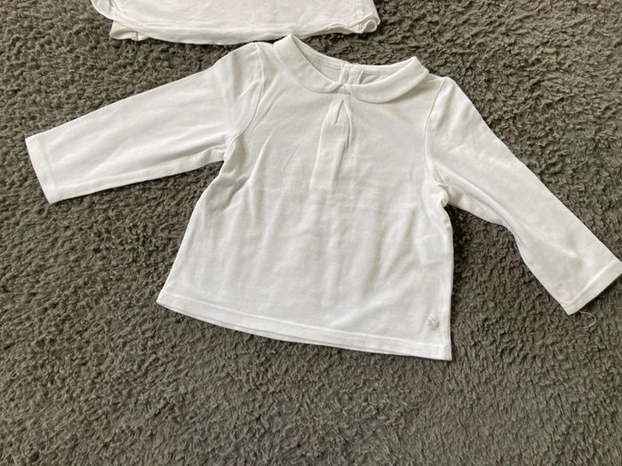 Lot de 2 tee-shirts ML blanc 12 mois - photo numéro 2