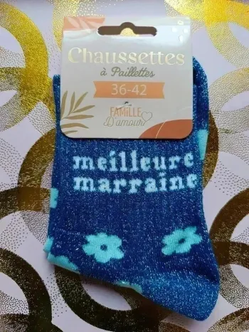 Chaussette à paillettes message