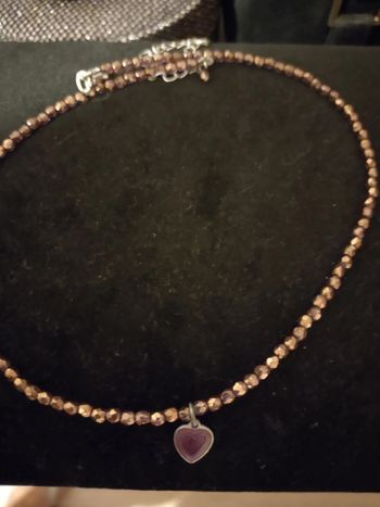 Collier perles pendentif coeur