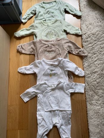 Lot 5 pyjamas grenouillère naissance 