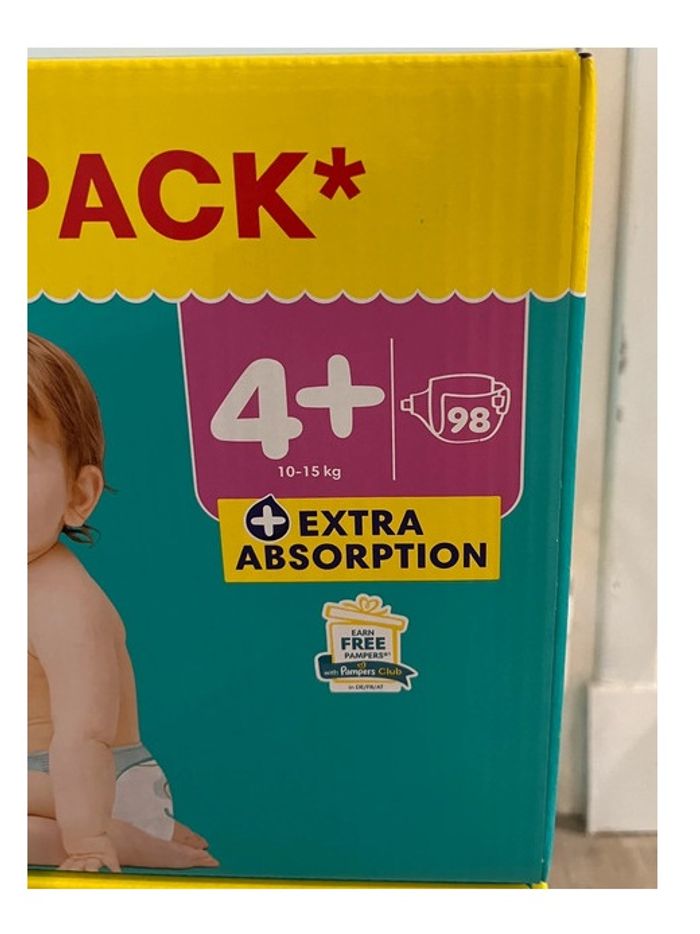 Lot de 2 maxi packs Pampers Baby-Dry taille 4+, soit 196 couches - photo numéro 2
