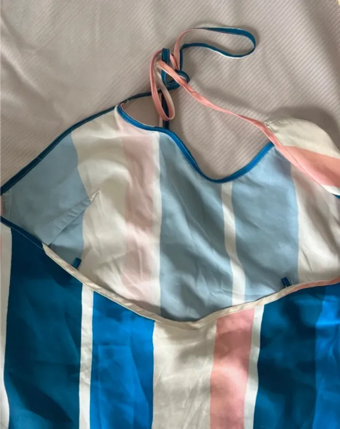 Robe effet, satinée H&M taille L bicolore - photo numéro 5
