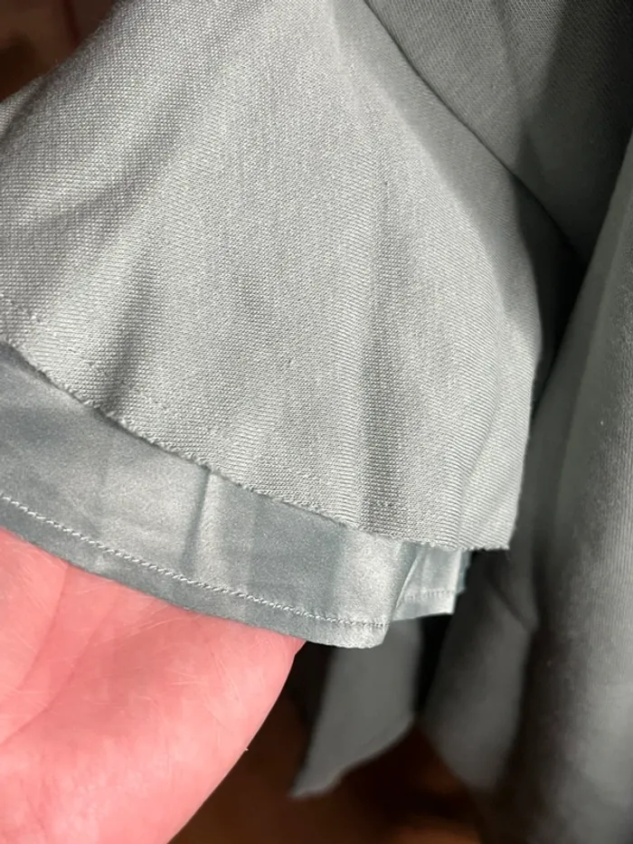 Pull sweat oversize neuf avec étiquette H&M vert manches volantées satin taille XL chaud - photo numéro 5