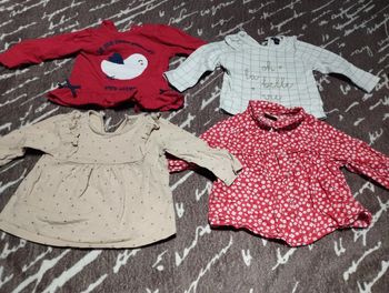 Lot de 4 t-shirt manches longues 6 mois