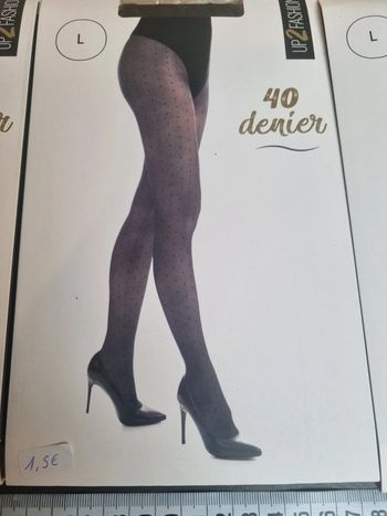 Bas collant noir transparent avec points noirs