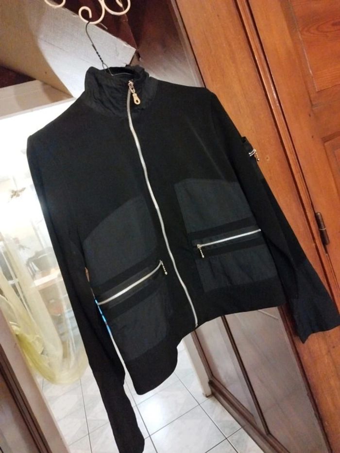 Veste noire bombers sportswear y2k S/36 vintage - photo numéro 4