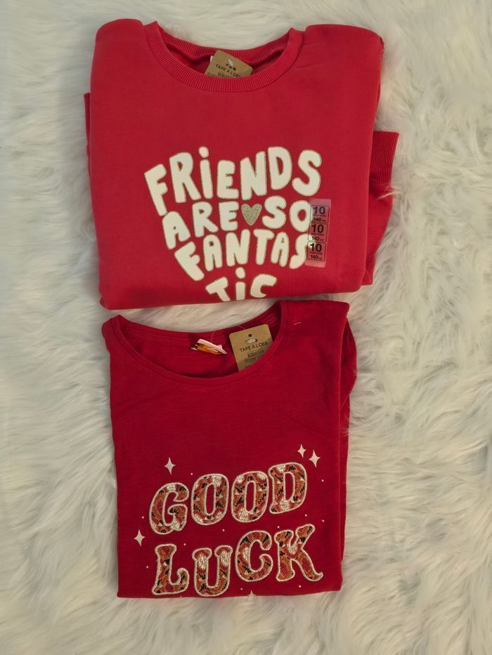 Neufs (non portés)🏷🏷🤩😍🩷 sweat molleton teeshirt ml 10 ans fille 🩷🩷🩷🩷🩷 - photo numéro 3