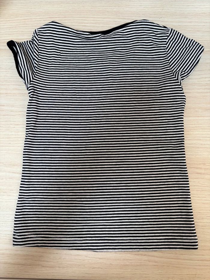 T-shirt rayé bouledogue en sequin taille 98cm - photo numéro 4