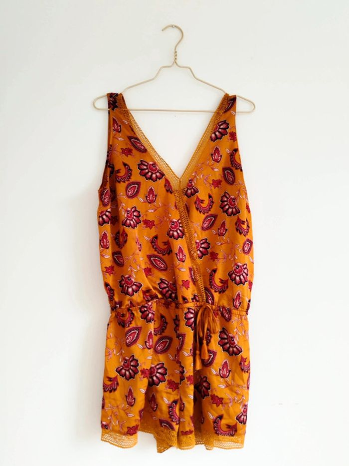 Combinaison short orange et motif taille L etam