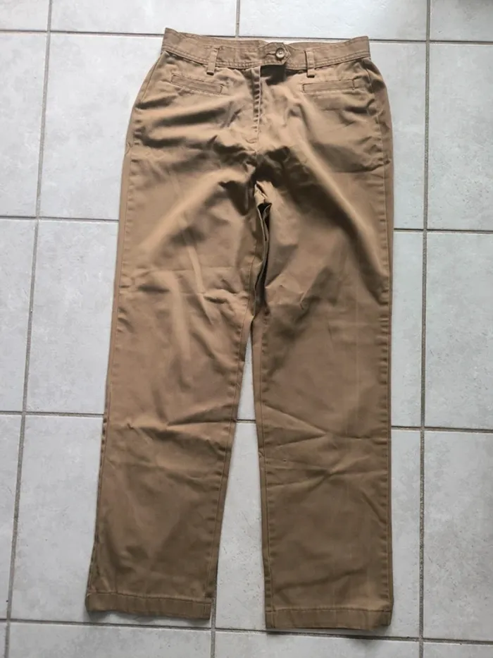 Pantalon marron clair | beige foncé - photo numéro 3