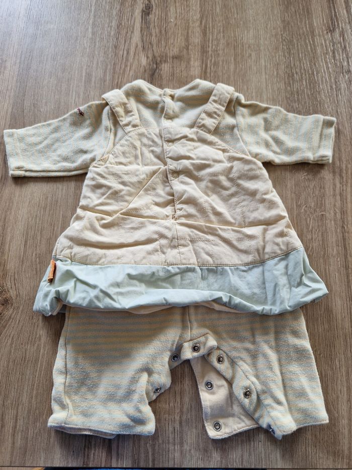 🍓 Ensemble bébé mignon - 3 mois body + salopette - photo numéro 2