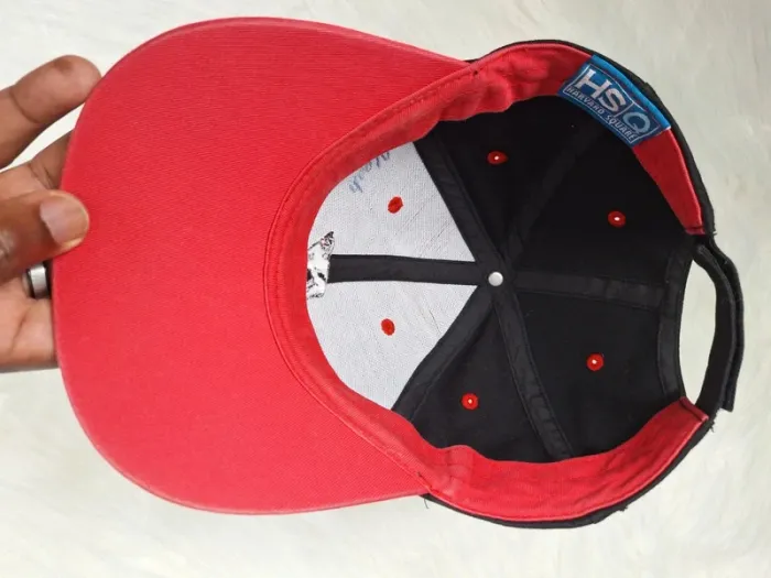 Casquette Harvard Square noire & rouge – Motif flammes – Vintage brodé (565) - photo numéro 7
