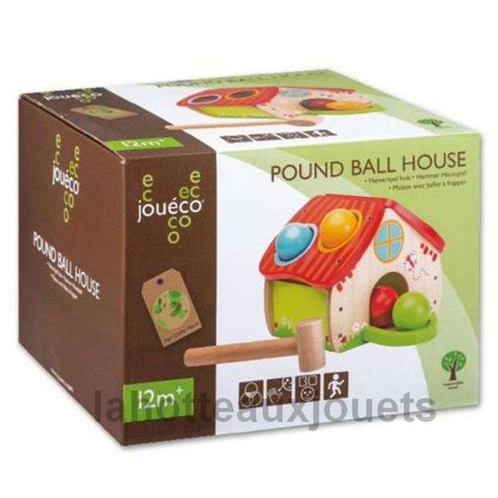 MAISON AVEC BALLES A FRAPPER EN BOIS JOUECO N°80023