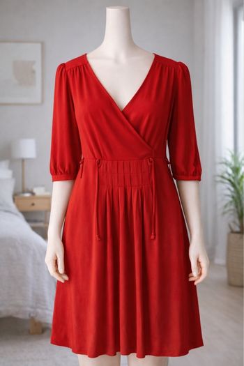 Robe fluide rouge Zara taille 40 L neuf avec étiquette 
