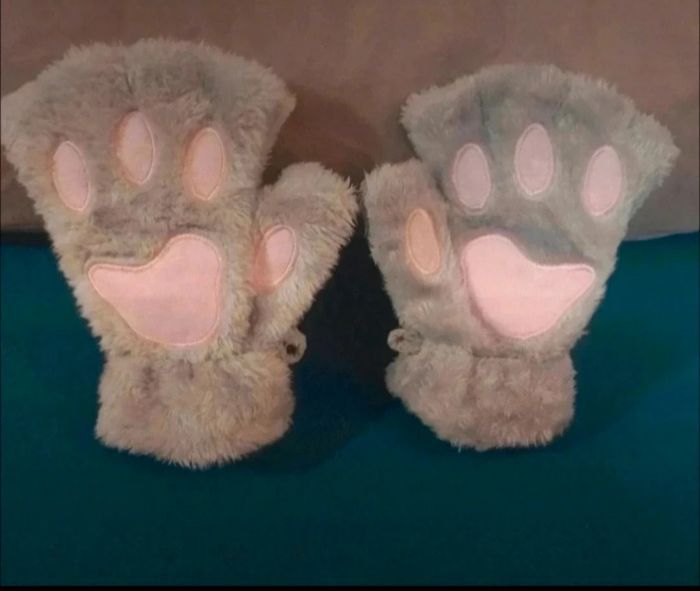 Gants mitaines pattes de chat chien ours - photo numéro 3