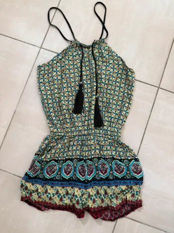 Combishort à motifs noire et jaune taille S 36