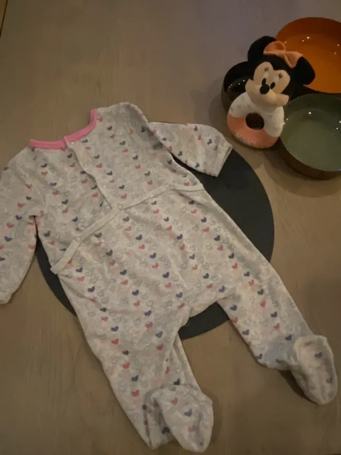 Pyjamas 6 mois Mots d’enfants rose bleu marine - photo numéro 9