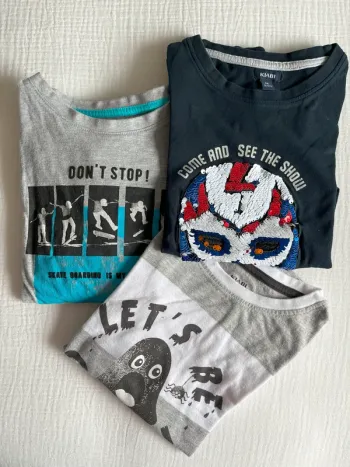Lot de tee-shirts manches longues garçon Kiabi 8 ans