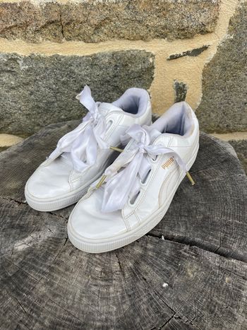 Basket blanche vernis - Puma Heart Patent 