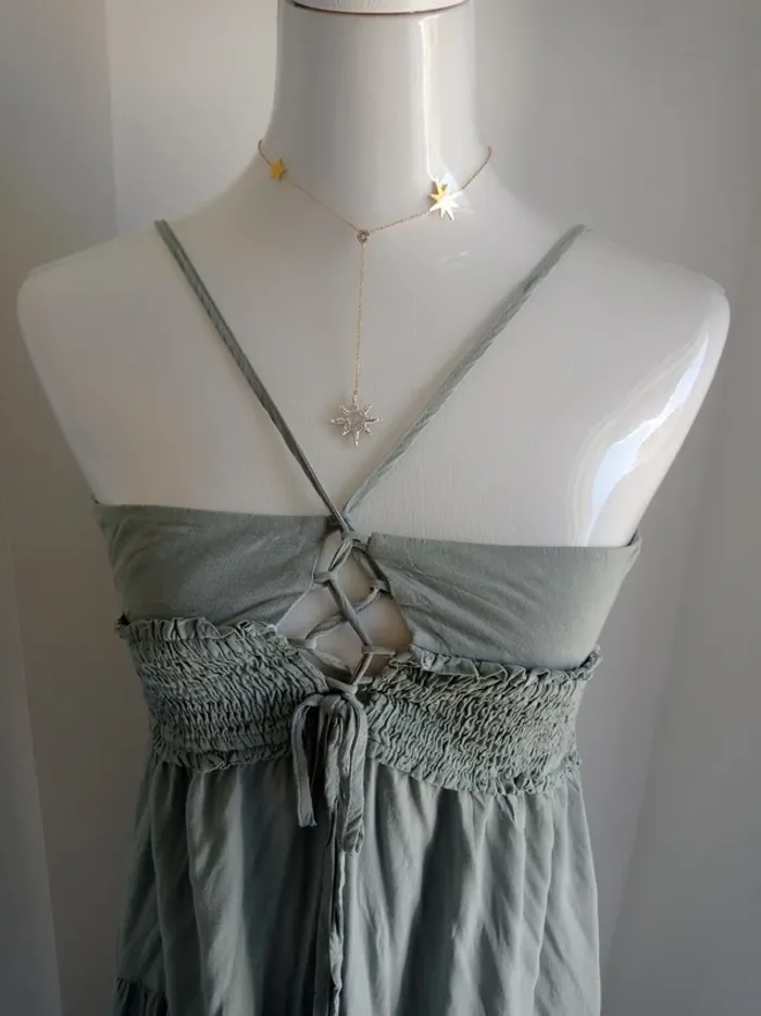 Magnifique robe longue d'été vert amande bretelles fines T.M Cupshe - photo numéro 2