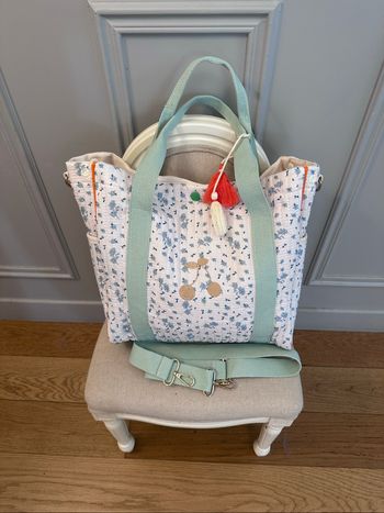 Grand sac à langer Cerise en gaze de coton