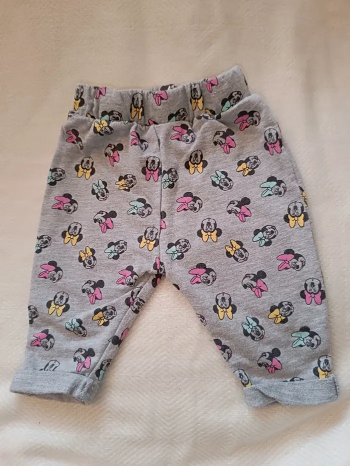 🎀 jolie pantalon gris Motif Minnie taille 3 mois Disney 🎀