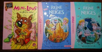 Lot de 3 livres Biliothèque rose HACHETTE dès 6 – 8 ans: Reine des Neiges, Mini loup