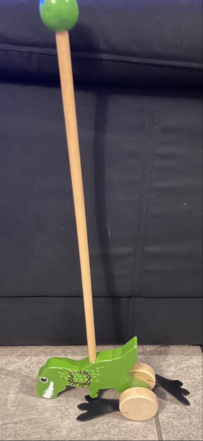 Jouet à pousser en bois Dinosaure - photo numéro 3