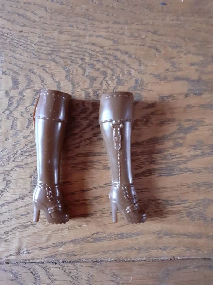 🎀 paire de bottes marron poupée mannequin - photo numéro 2