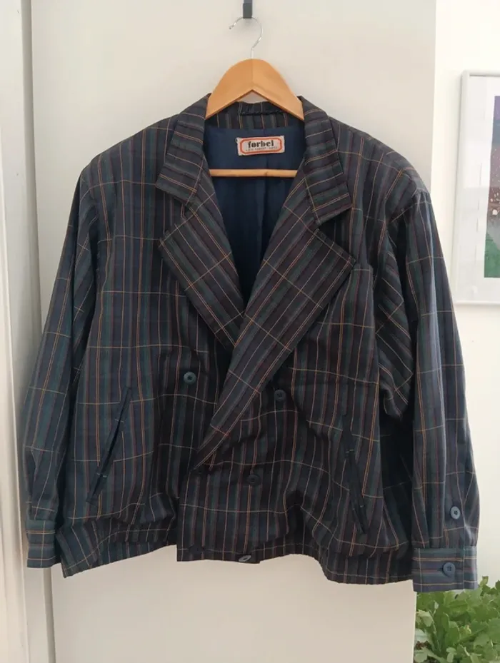 Blouson vintage à carreaux
