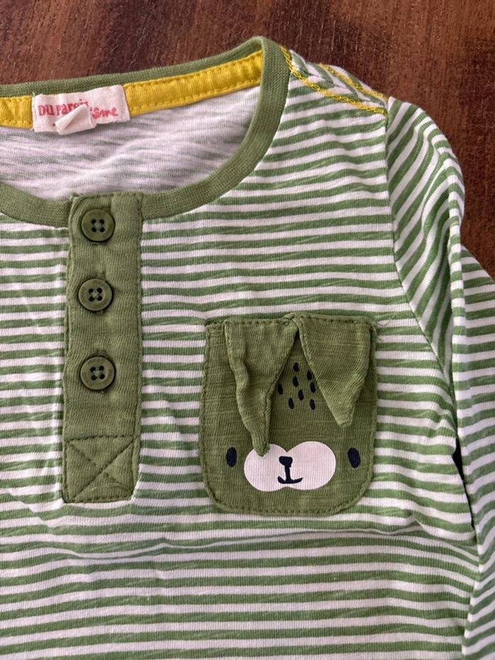 Lot 3 tee-shirts ML et Pantalon 9mois Dpam - photo numéro 6