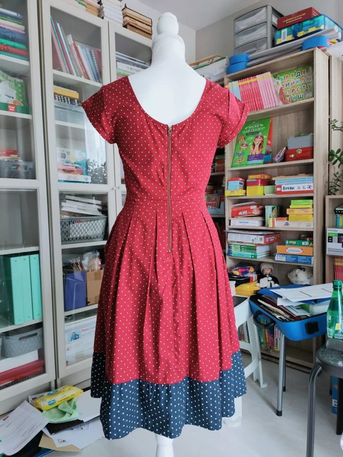 Robe Vintage Clockhouse T36 - Rouge à Pois, Charme Rétro ! - photo numéro 2