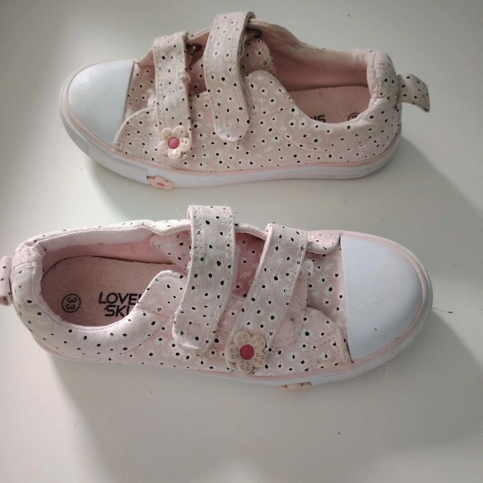 Paire de basket en toile rose lovely skull taille 33 - photo numéro 5