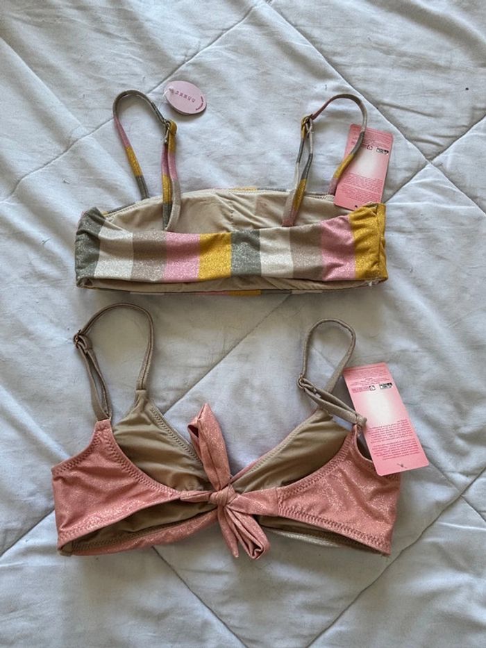 Lot / set 2 hauts de maillot de bain bikini multicolore pailleté brillant Penti taille XS/34 neuf - photo numéro 8