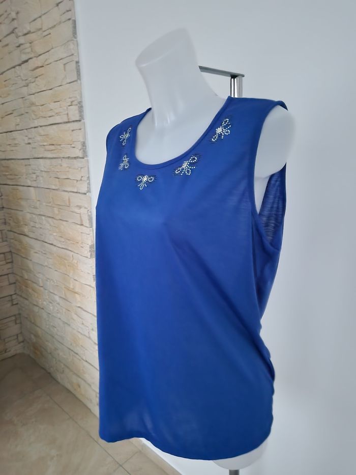 Débardeur bleu à motif noeuds - photo numéro 3