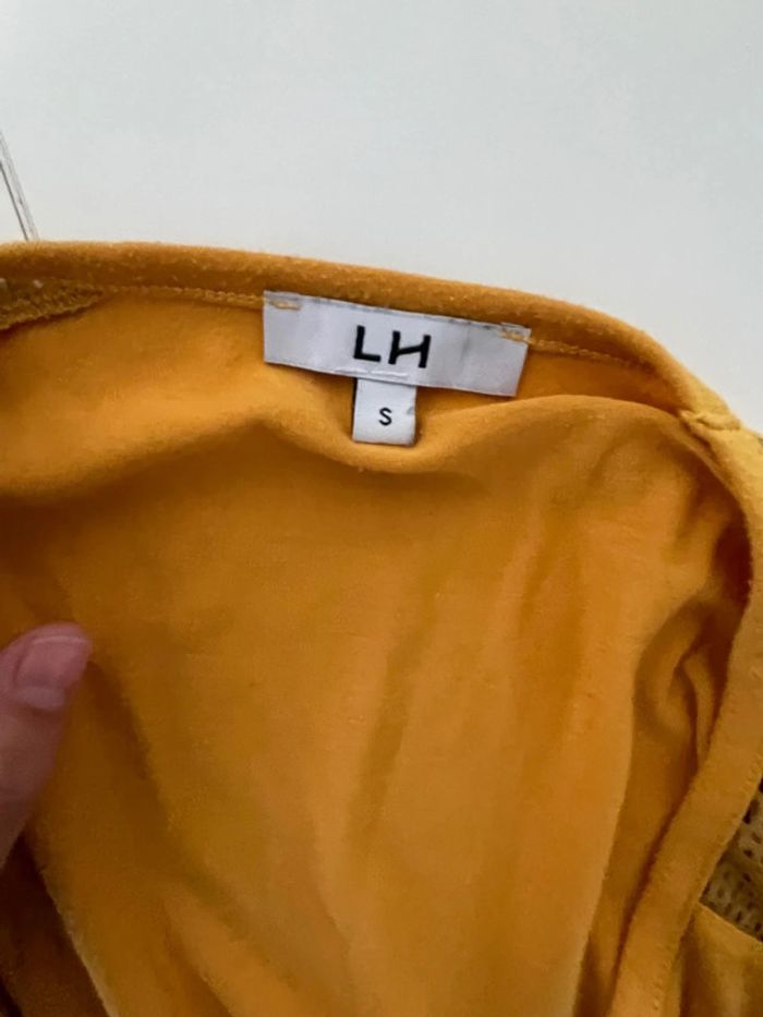 Tee-shirts manche 3/4 couleur jaune moutarde taille s marque la halle - photo numéro 3