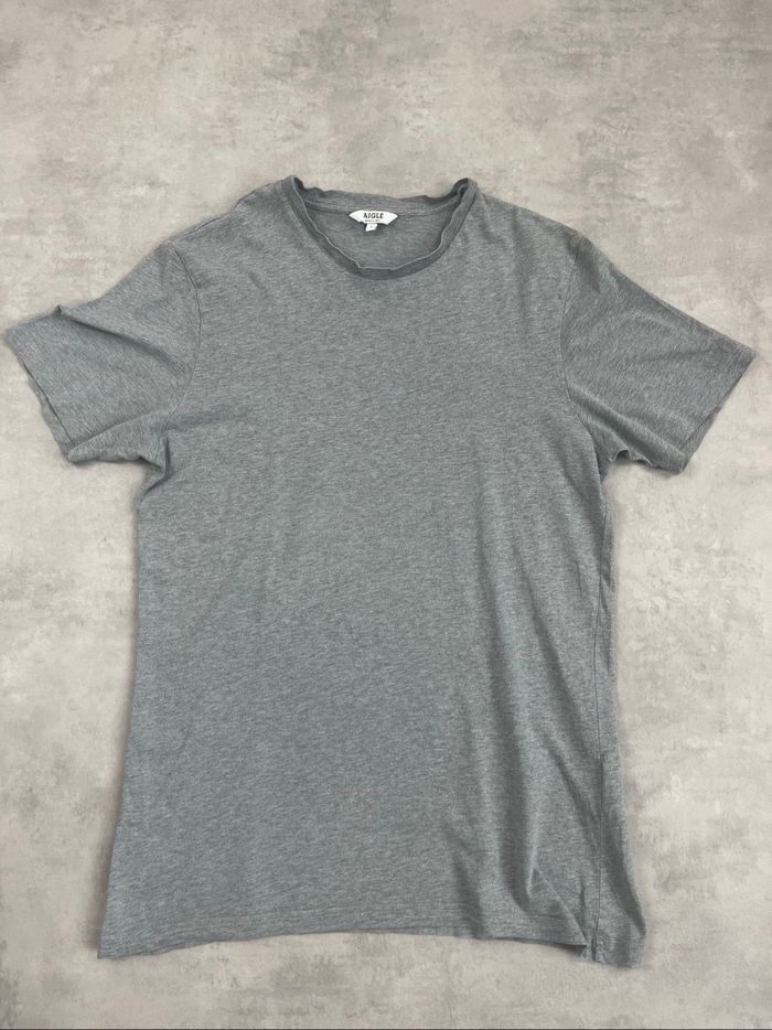 T-shirt Aigle uni gris à col rond - photo numéro 3
