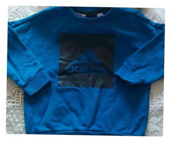Sweat Adidas bleu - Sportwear, en très bon état, taille 5/6 ans