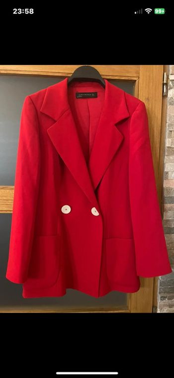 Blazer rouge vif Zara taille M neuve